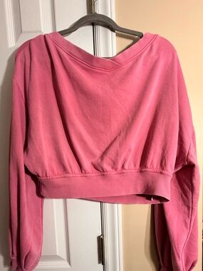 Urban Outfitters Rose Pink Cropped Sweatshirt